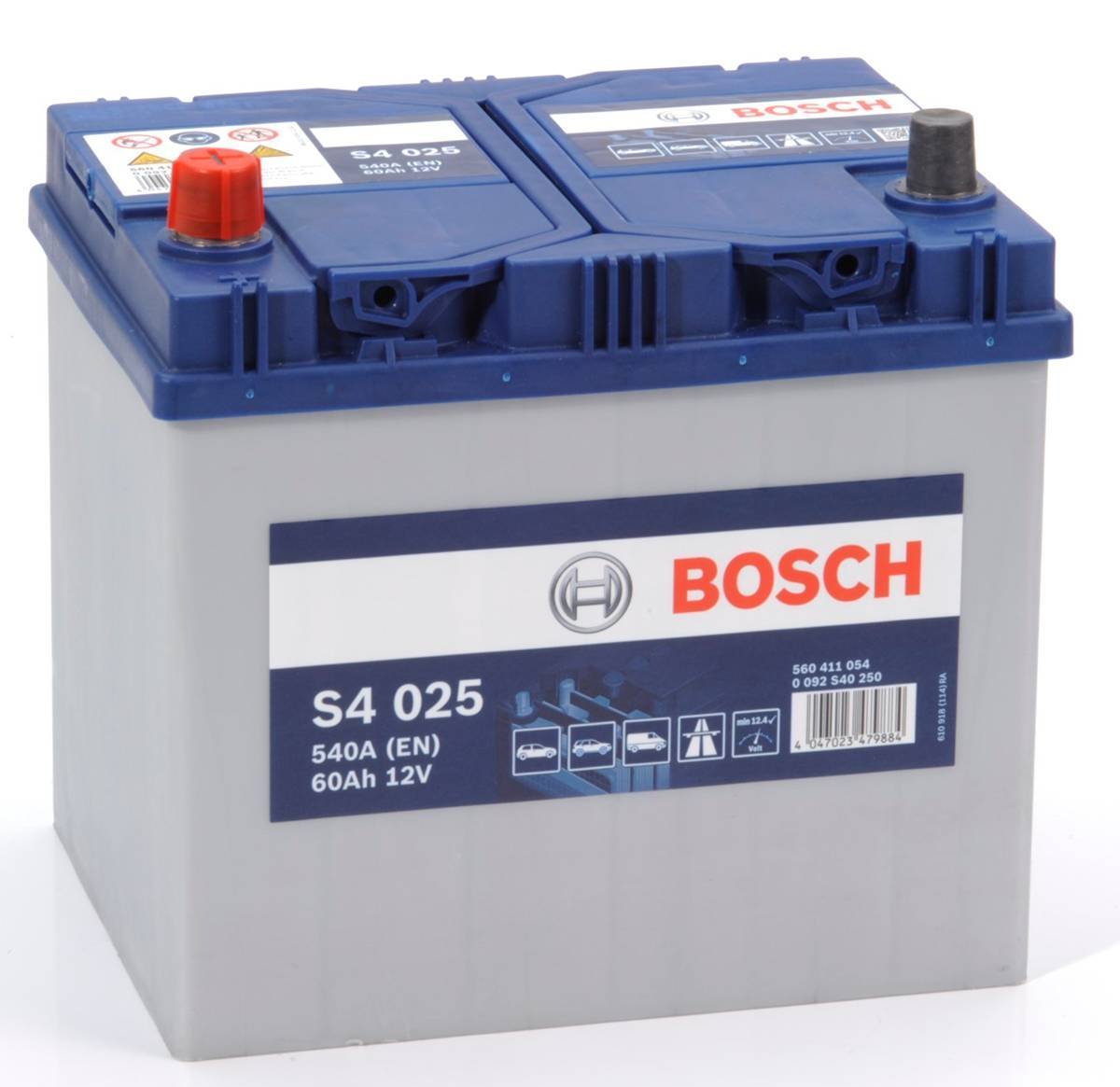 0092S40250 Bosch Silver S4 025 60 Ah Amp Car Battery EN 540A 12V Ready to  Use