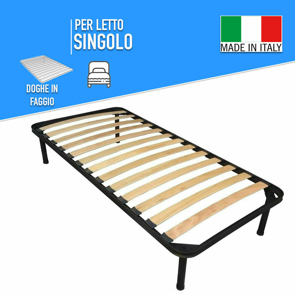 Rete Singola A Doghe.Rete Per Letto Materasso Ortopedica A Doghe In Faggio Singola In Metallo Ebay