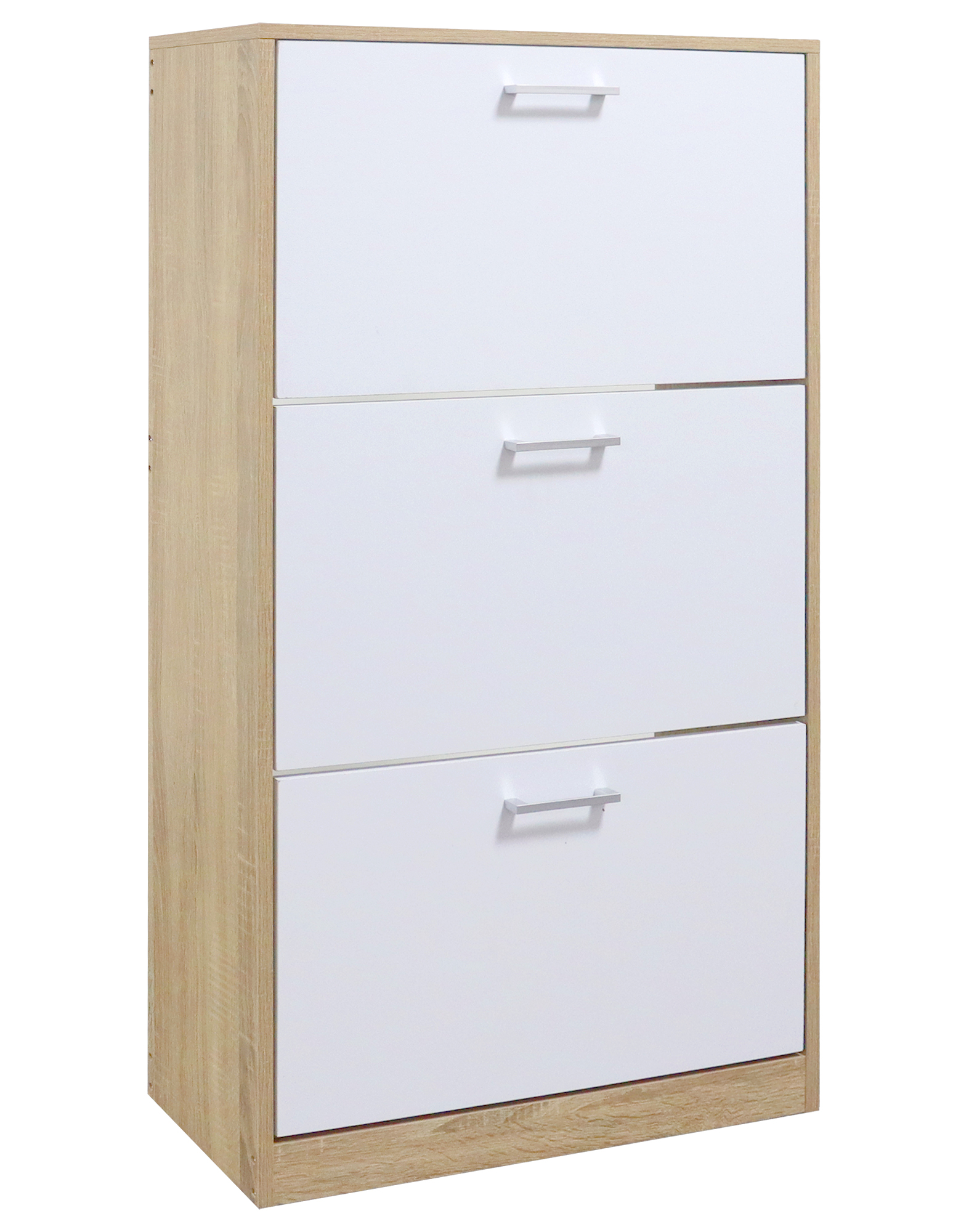 Scarpiera In Legno Con Ante A Ribalta Armadio Salvaspazio Disponibile 3/4 Ante Vari Colori PortaScarpe Alto Stretto Ingresso Corridoio Scarpiere Design Moderno Nocciola - 3 Ante