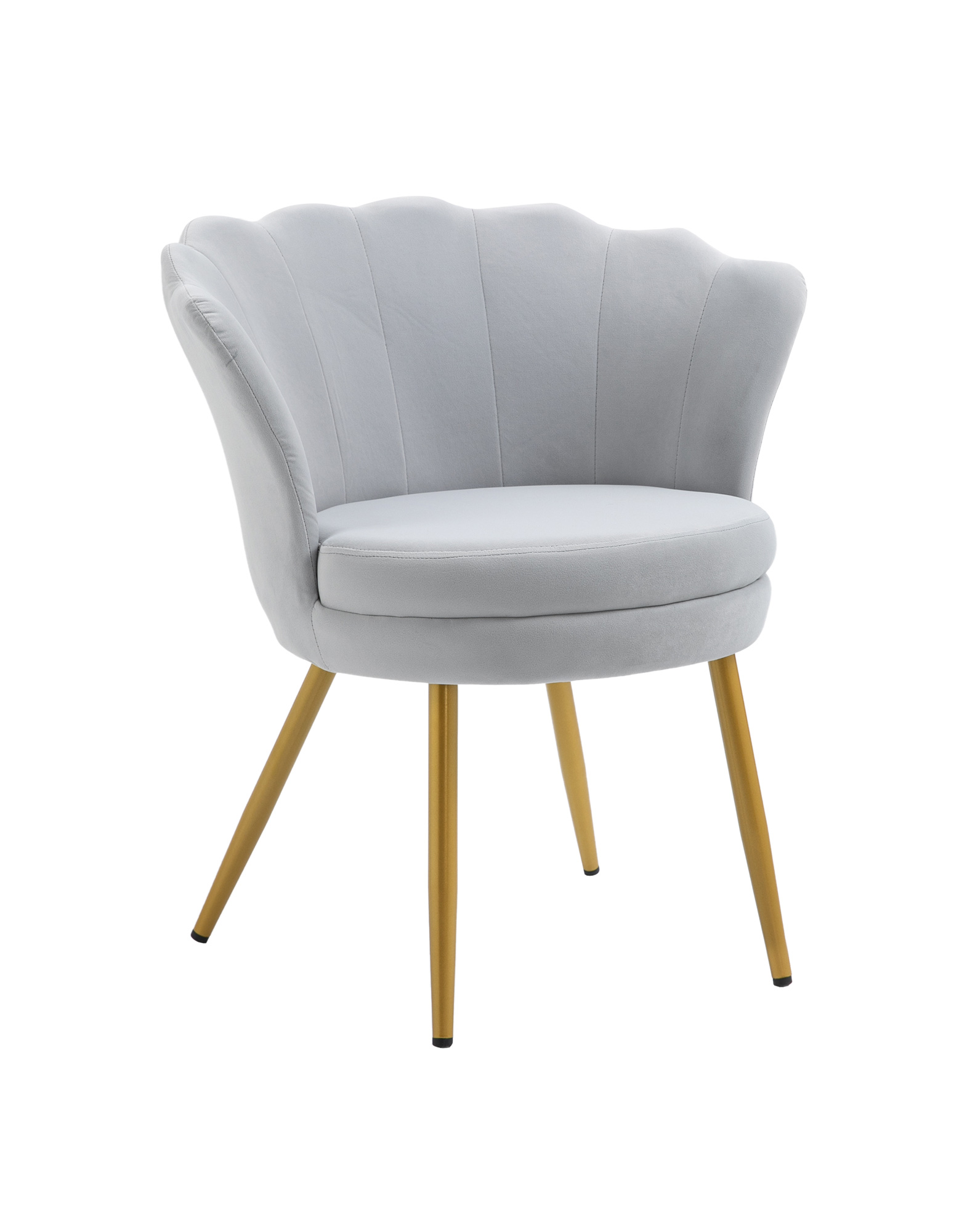 Poltrona chiglia Camera da Letto in Velluto Design Moderno, Sedia Classica - Poltroncina per Salotto Seduta Morbida Imbottita Modello Maddina - Grigio