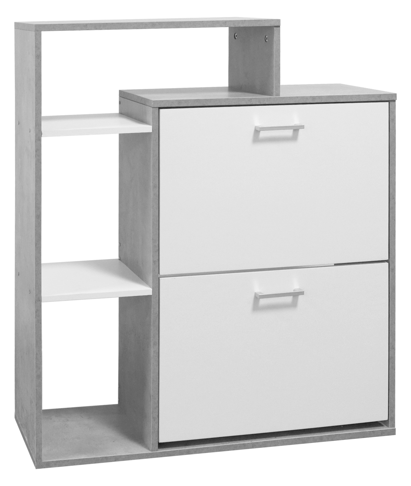 Scarpiera In Legno 2 Ante A Ribalta Armadio Salvaspazio Con Mensole Vari Colori Portascarpe Alto Stretto Ingresso Mensola Corridoio Scarpiere Design Moderno Grigio