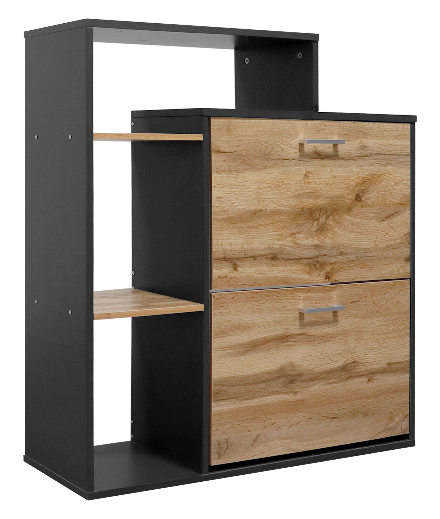 Scarpiera In Legno 2 Ante A Ribalta Armadio Salvaspazio Con Mensole Vari Colori Portascarpe Alto Stretto Ingresso Mensola Corridoio Scarpiere Design Moderno Nero