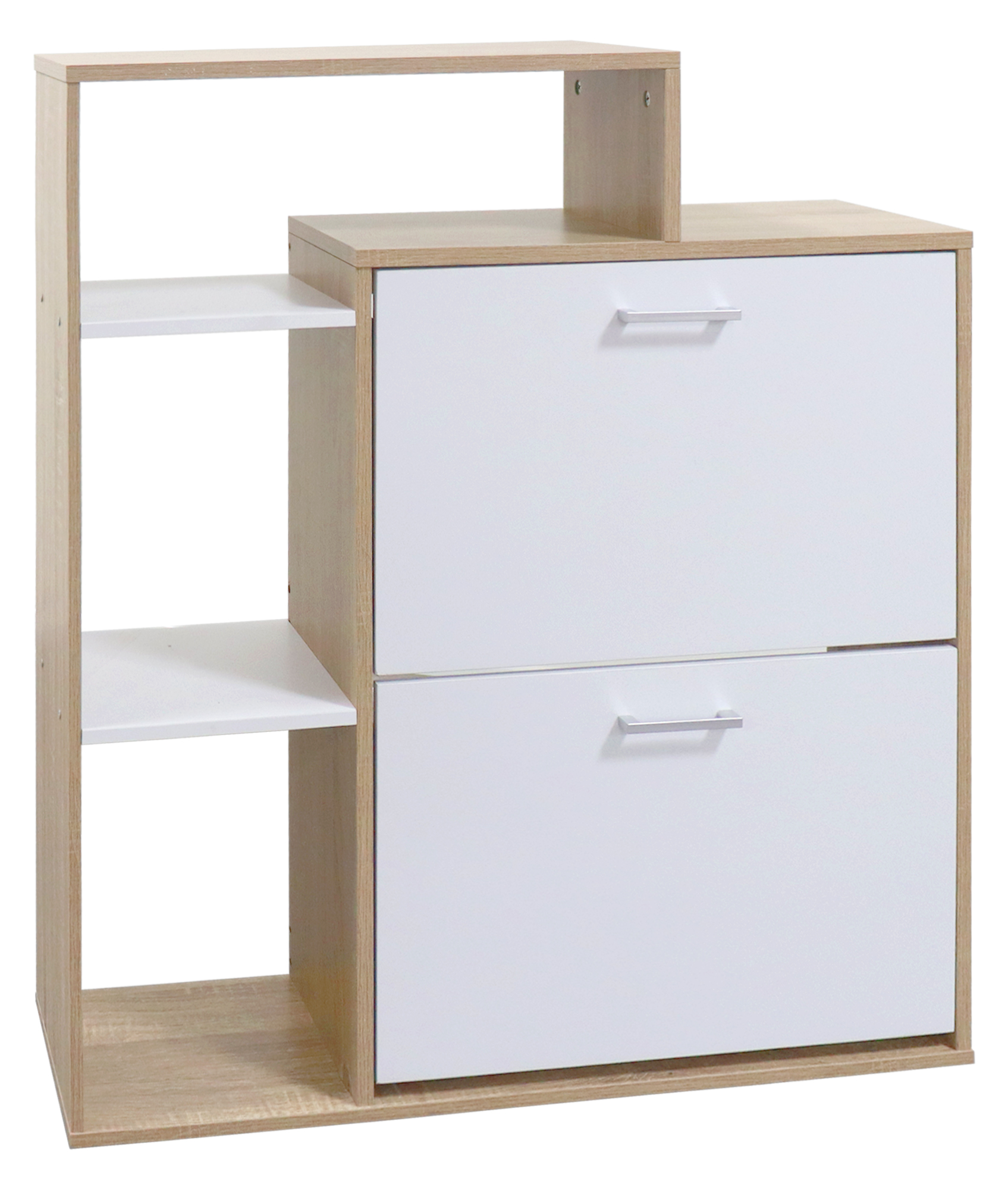 Scarpiera In Legno 2 Ante A Ribalta Armadio Salvaspazio Con Mensole Vari Colori Portascarpe Alto Stretto Ingresso Mensola Corridoio Scarpiere Design Moderno Nocciola
